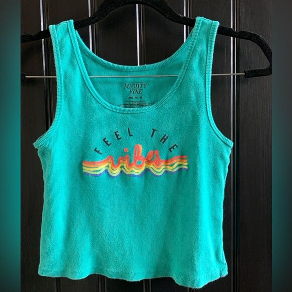 Mighty Fine Feel the Vibes Crop Top Tank | Medium - Picture 2 of 4